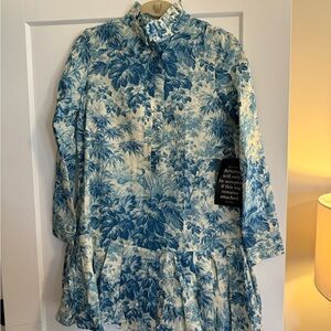Misty Blue Toile Tate Dress XS
